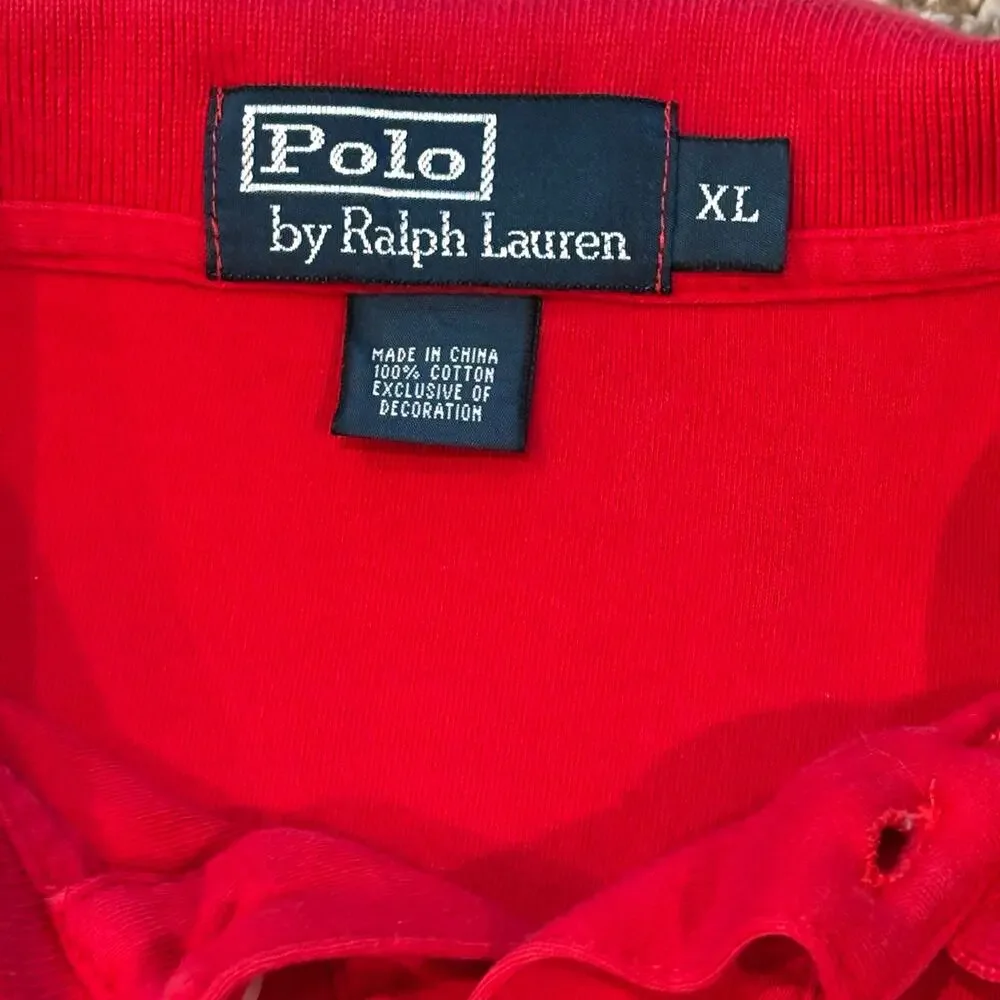 Vintage Polo Ralph Lauren Red Short Sleeve Cotton Polo Men's XL
